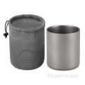 Tasse de camping double couche en titane pour le camping en plein air